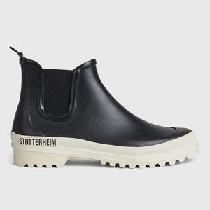 Stutterheim Chelsea Rainwalker in Black/White, Size 41 (US 10)